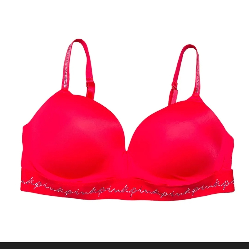 Victoria's Secret PINK Bling Wear Everywhere Wireless Push-Up Bra 38D NWot